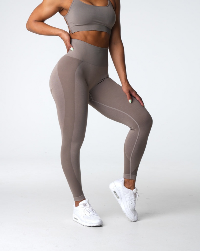 Women's NVGTN Contour 2.0 Seamless Leggings Grey Brown | SQXO-98576