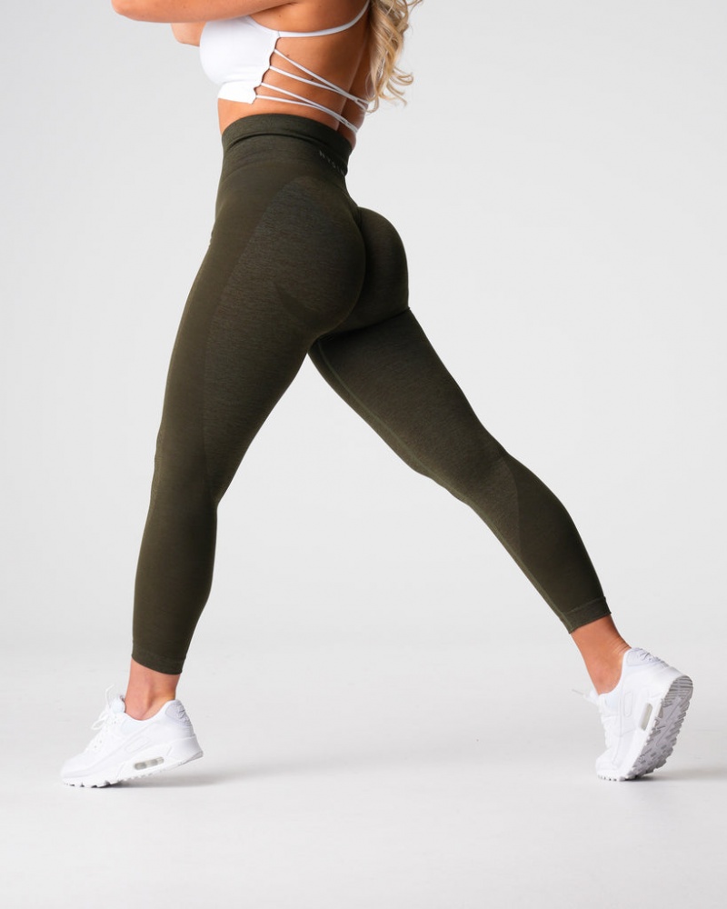 Women's NVGTN Contour 2.0 Seamless Leggings Olive | CLNE-32564