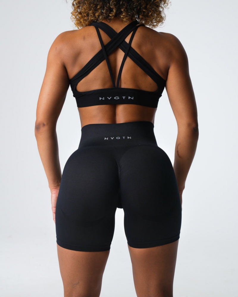 Women's NVGTN Contour 2.0 Seamless Shorts Black | ZWTI-75291