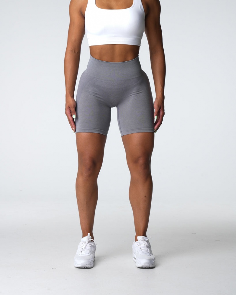 Women's NVGTN Contour 2.0 Seamless Shorts Grey | NFRD-52316