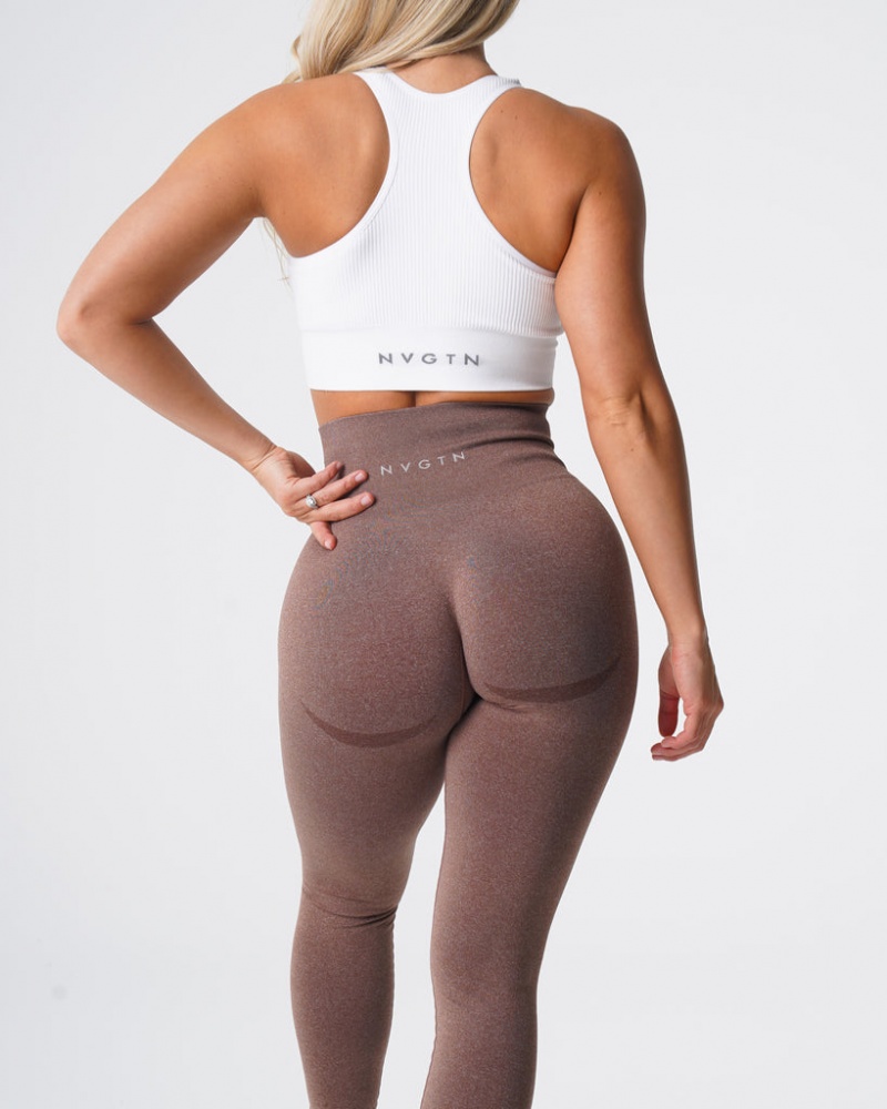 Women's NVGTN Contour Seamless Leggings Brown | YSAQ-80951