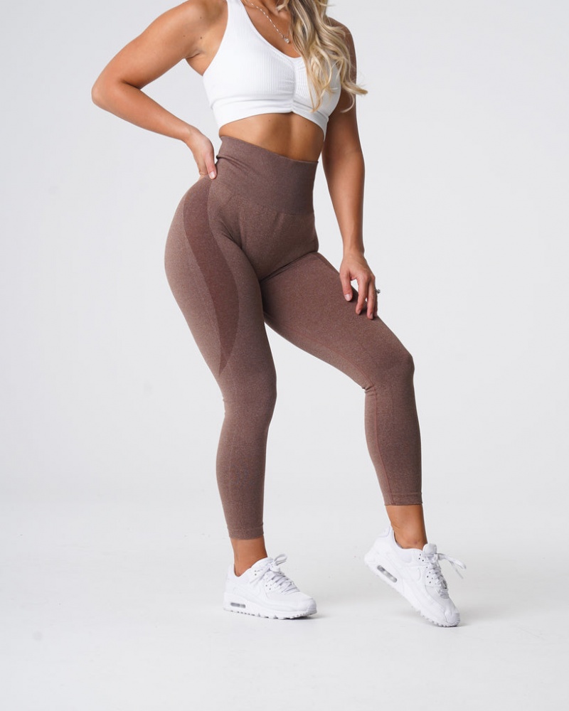 Women's NVGTN Contour Seamless Leggings Brown | YSAQ-80951