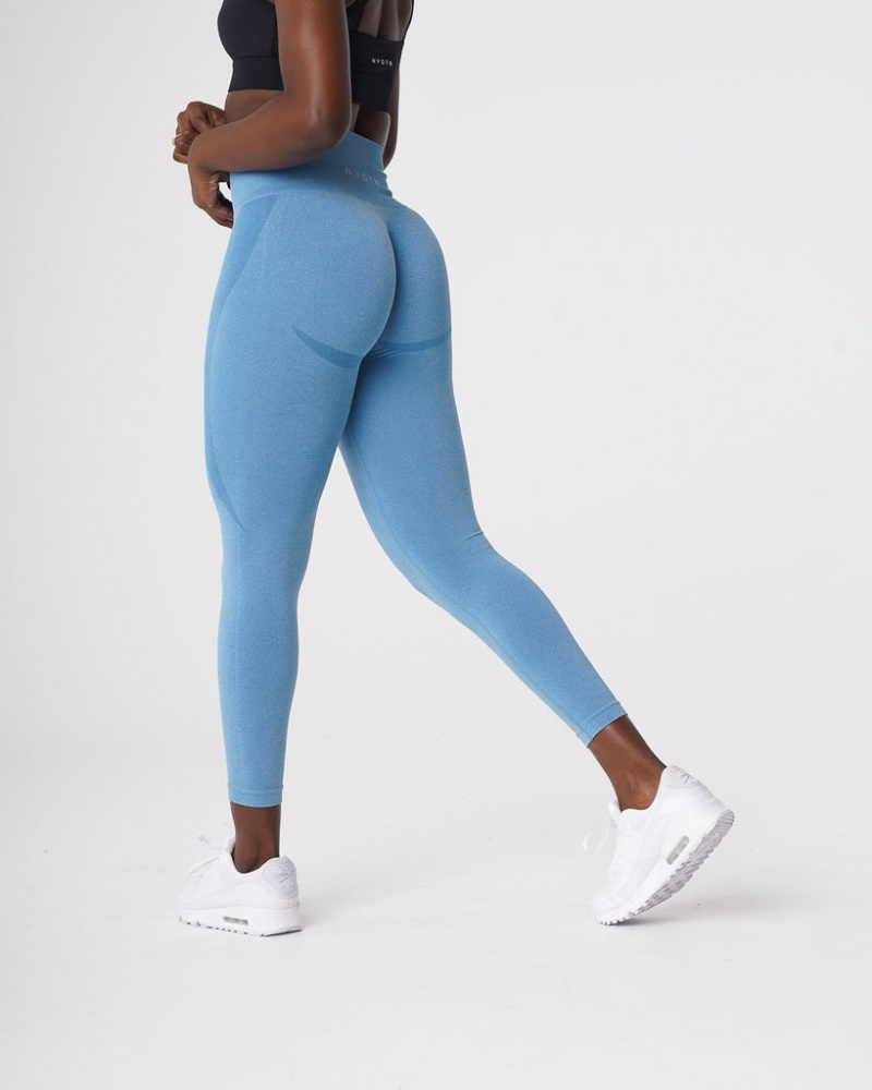 Women's NVGTN Contour Seamless Leggings Blue | VXKT-79651