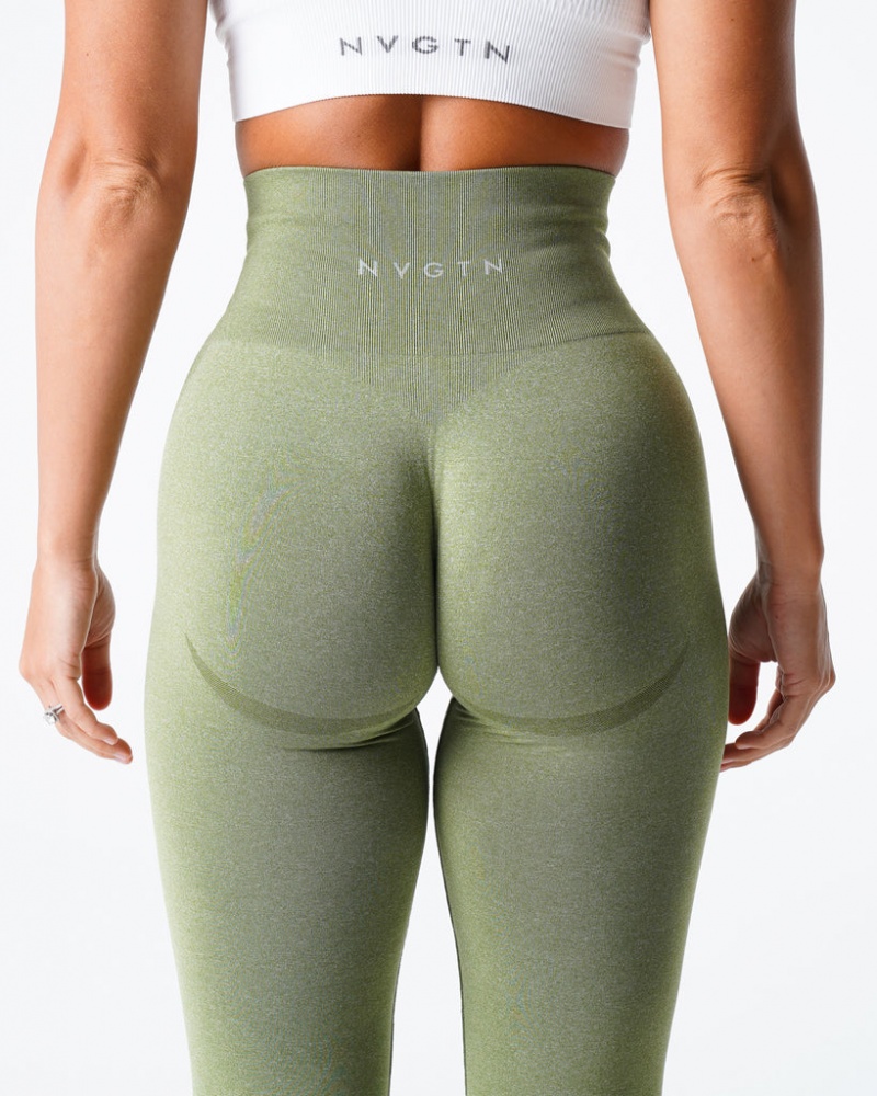 Women's NVGTN Contour Seamless Leggings Green | PBWQ-04613