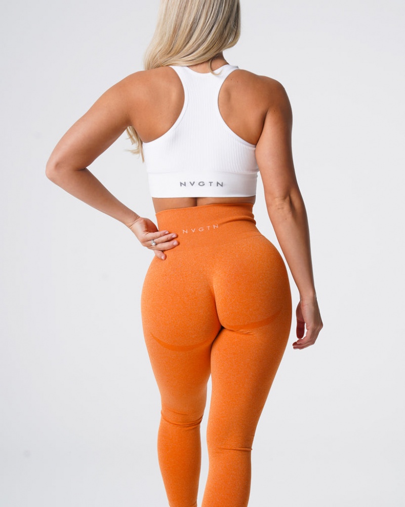 Women's NVGTN Contour Seamless Leggings Orange | KOUD-26915