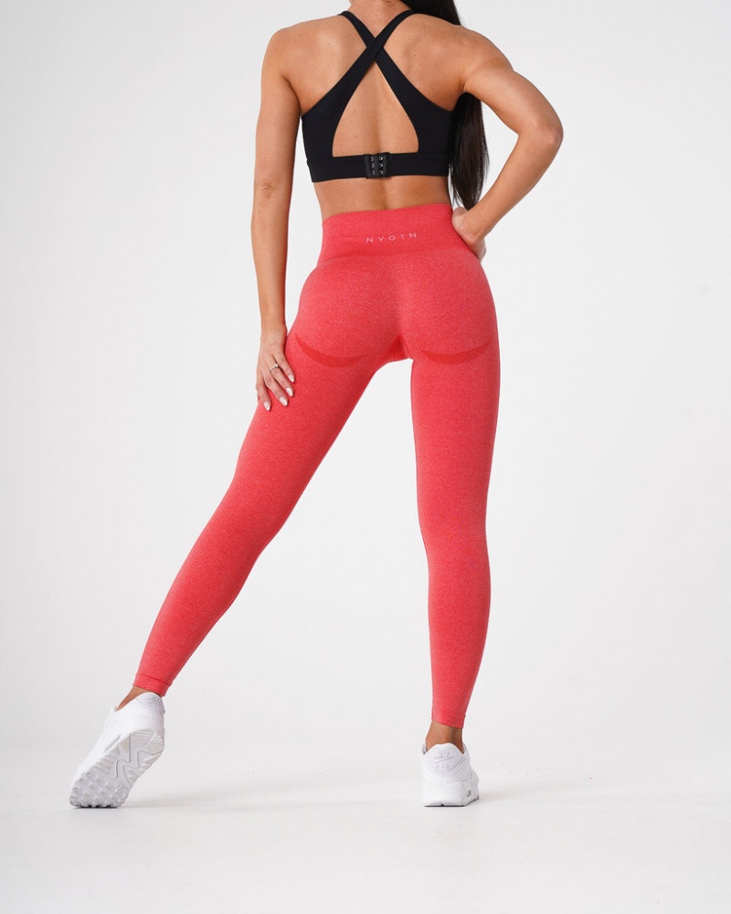 Women's NVGTN Contour Seamless Leggings Red | DVMF-43068