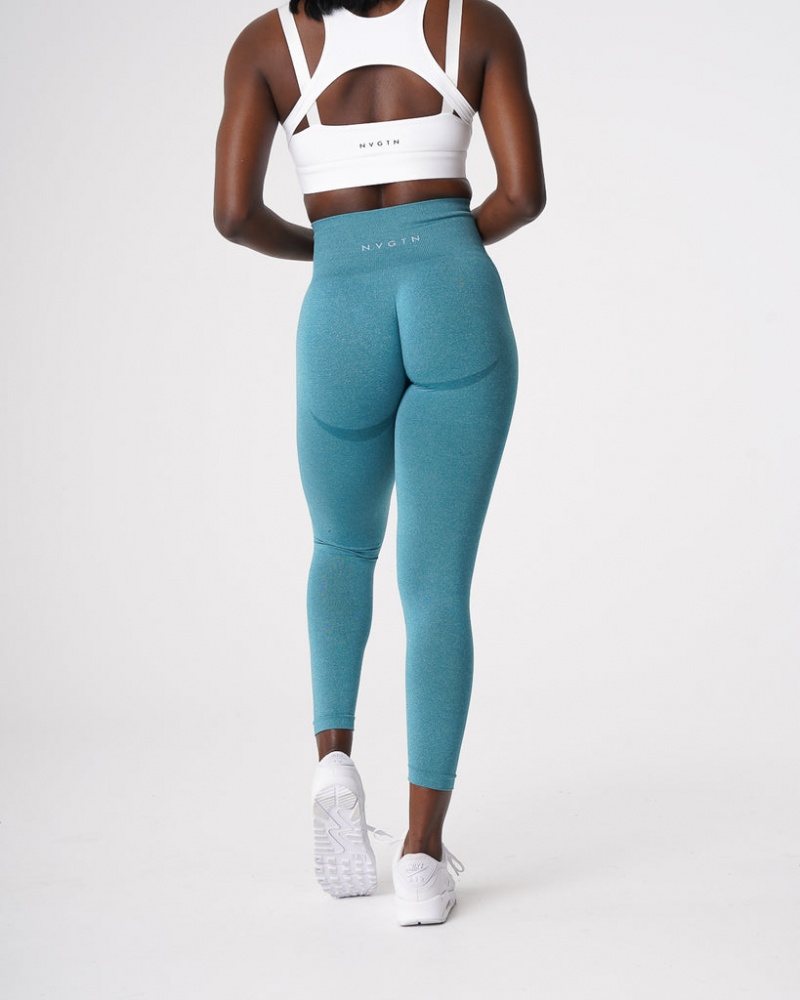 Women's NVGTN Contour Seamless Leggings Turquoise | GEWS-96410