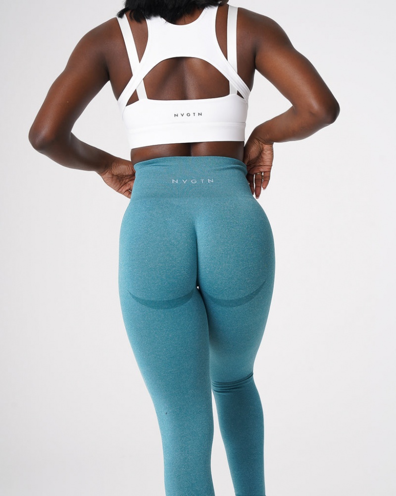 Women's NVGTN Contour Seamless Leggings Turquoise | GEWS-96410