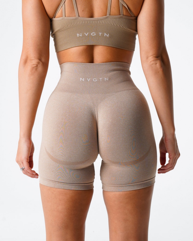 Women's NVGTN Contour Seamless Shorts Beige | UFZE-82509