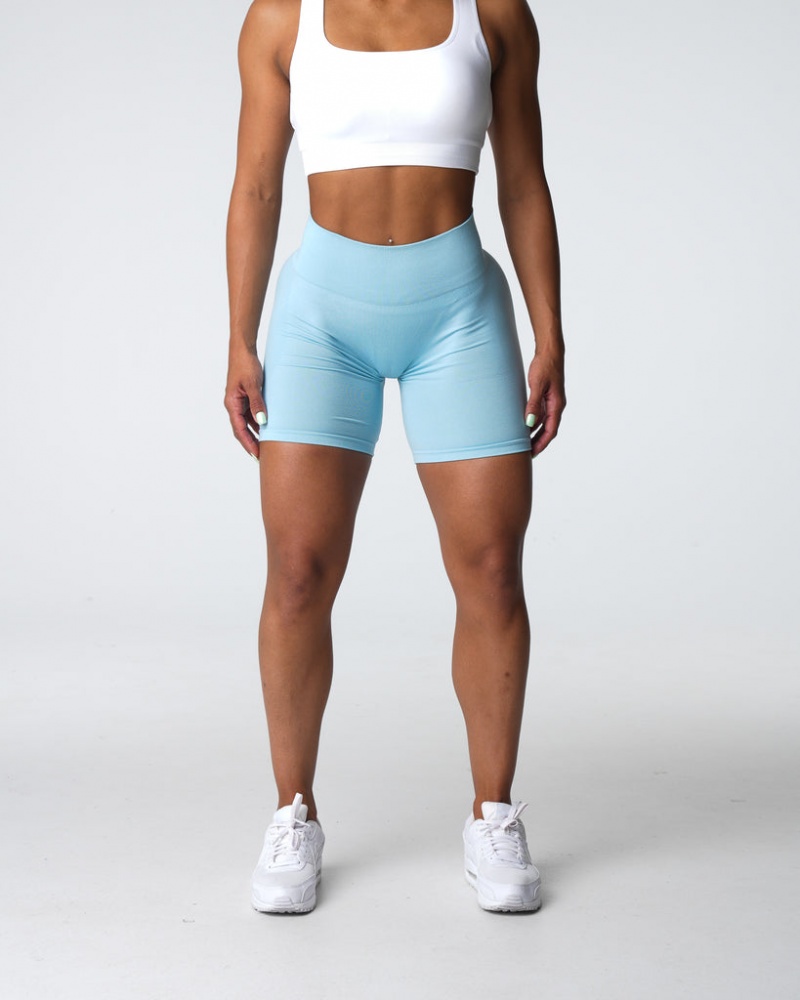 Women's NVGTN Contour Seamless Shorts Blue | ZGLV-32856