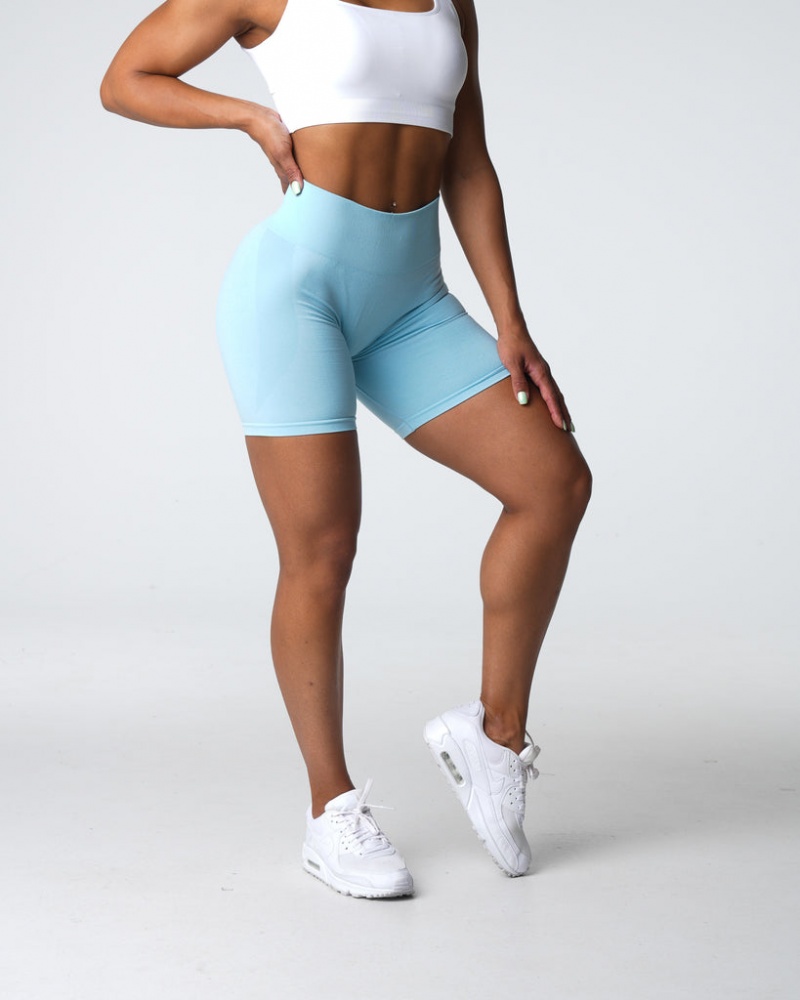 Women's NVGTN Contour Seamless Shorts Blue | ZGLV-32856