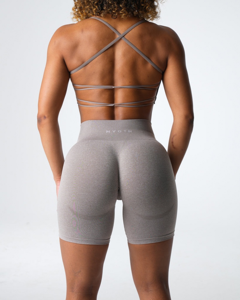 Women's NVGTN Contour Seamless Shorts Grey Brown | PXCG-01983