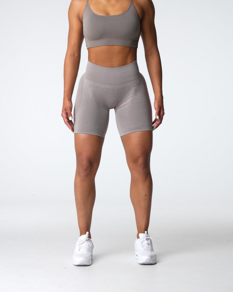 Women's NVGTN Contour Seamless Shorts Grey Brown | PXCG-01983