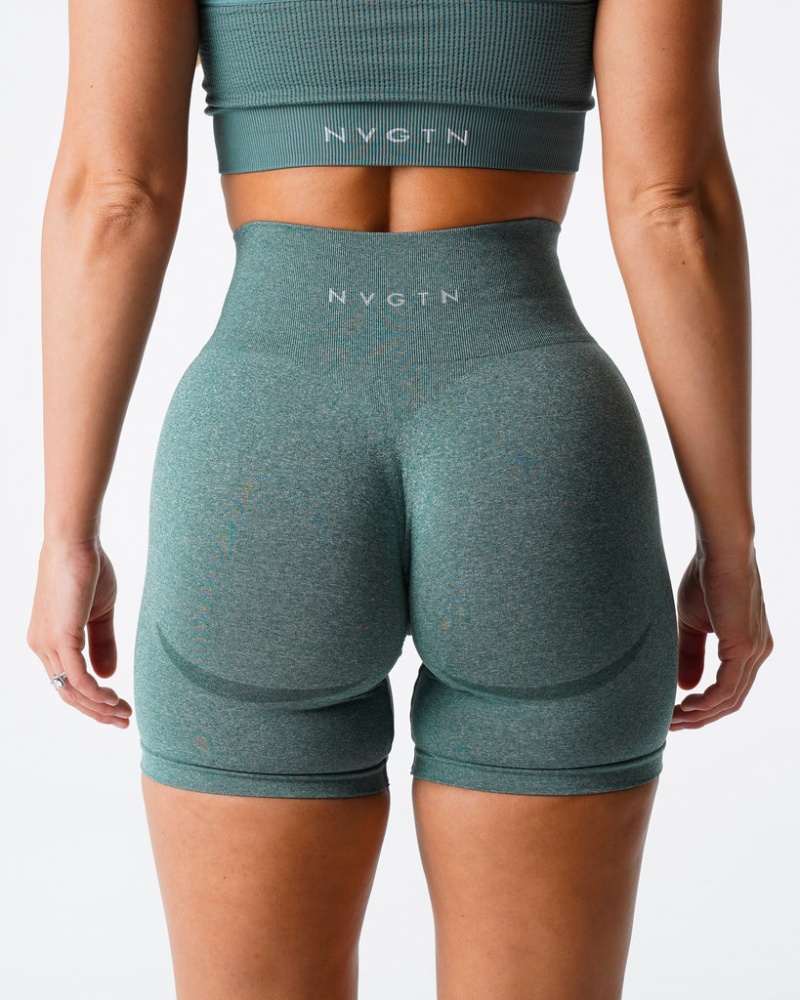 Women's NVGTN Contour Seamless Shorts Green | YQVF-86941