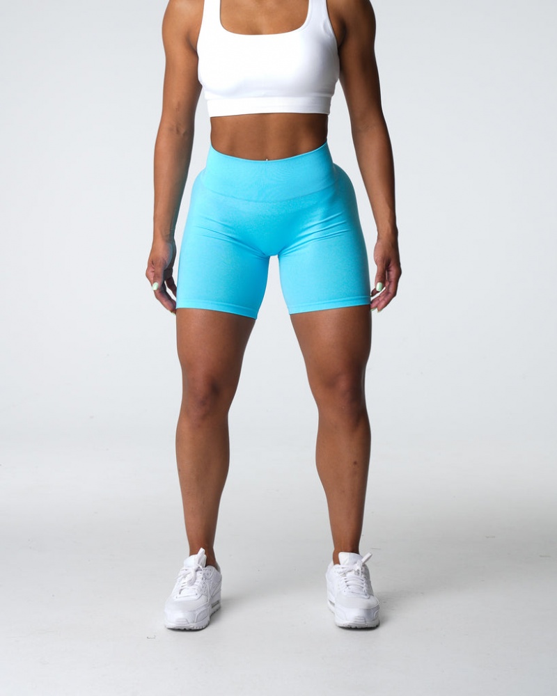 Women's NVGTN Contour Seamless Shorts Light Turquoise | BRSU-83497