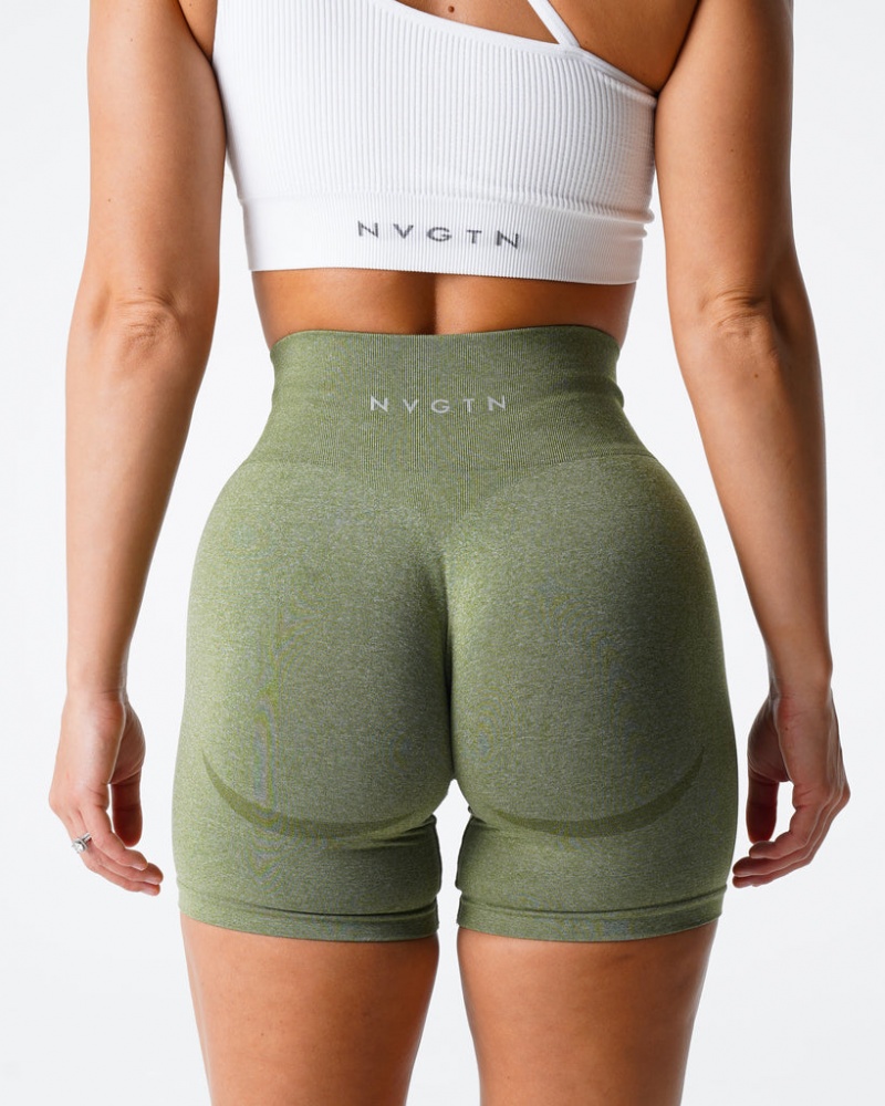 Women's NVGTN Contour Seamless Shorts Olive | OPAG-74820