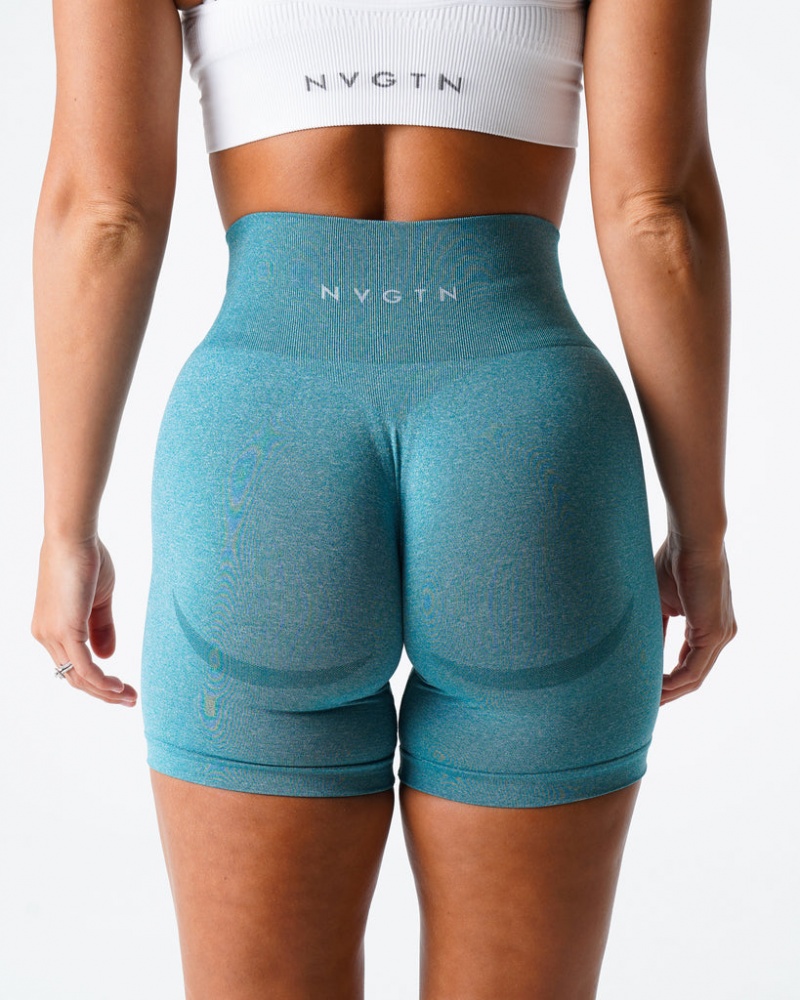 Women's NVGTN Contour Seamless Shorts Turquoise | NOPG-76153