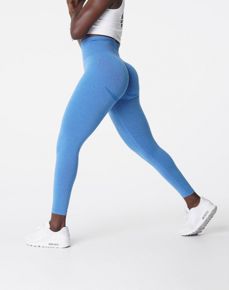 Women\'s NVGTN Curve Seamless Leggings Blue | CFQY-23574