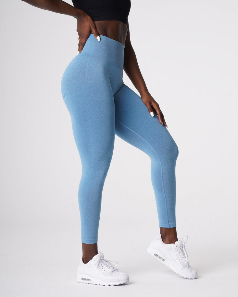 Women\'s NVGTN Curve Seamless Leggings Blue | QIMK-95280