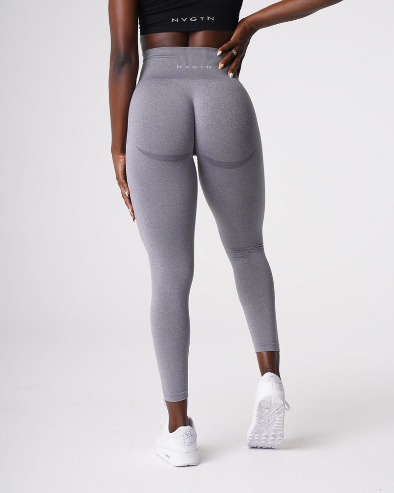 Women's NVGTN Curve Seamless Leggings Grey | BKYI-34829