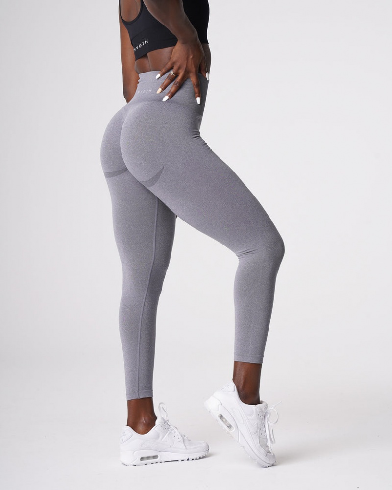 Women\'s NVGTN Curve Seamless Leggings Grey | BKYI-34829