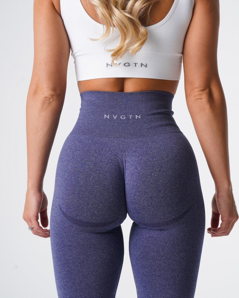 Women's NVGTN Curve Seamless Leggings Indigo | UGZV-71548