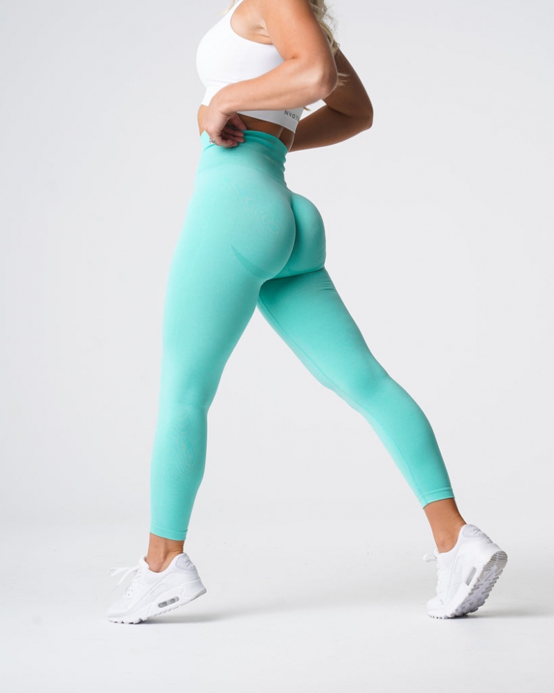 Women's NVGTN Curve Seamless Leggings Mint | FZNX-76380