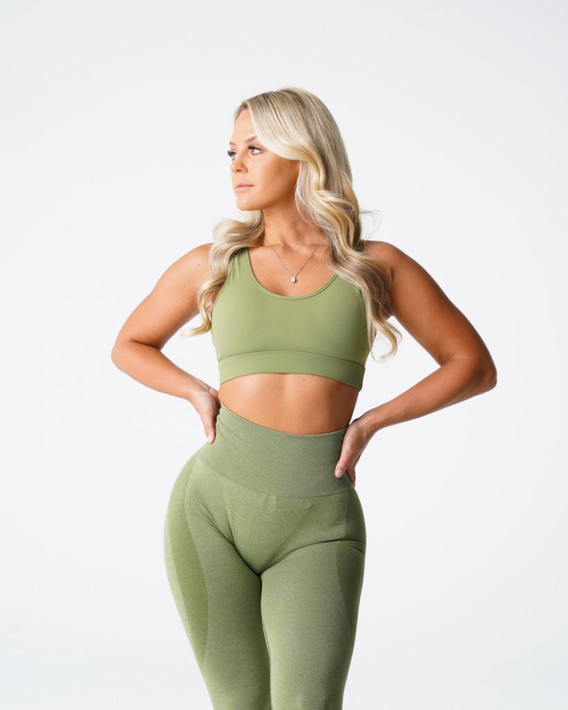 Women's NVGTN Dream Sports Bras Green | YDPV-38406