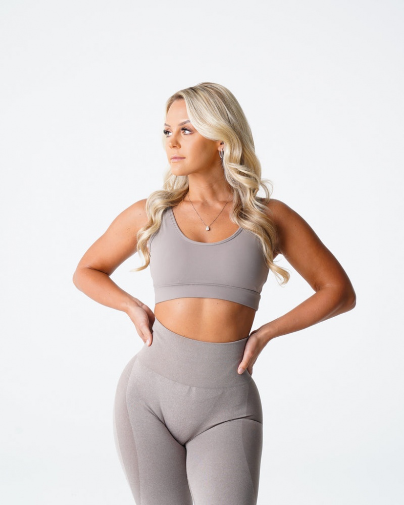 Women's NVGTN Dream Sports Bras Grey Brown | UBYV-24057