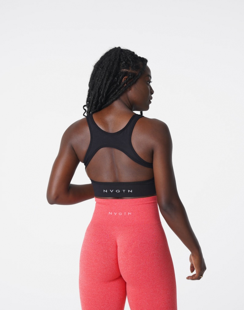 Women's NVGTN Eclipse Seamless Sports Bras Black | GENT-70816