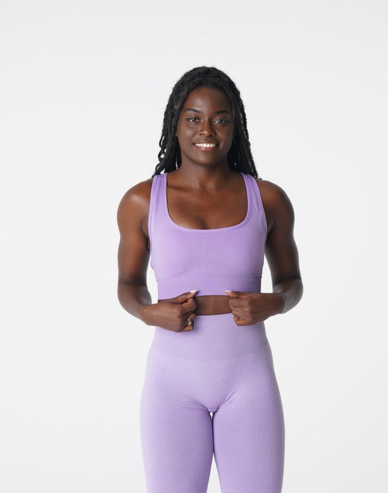 Women's NVGTN Eclipse Seamless Sports Bras Purple | IDSR-09215