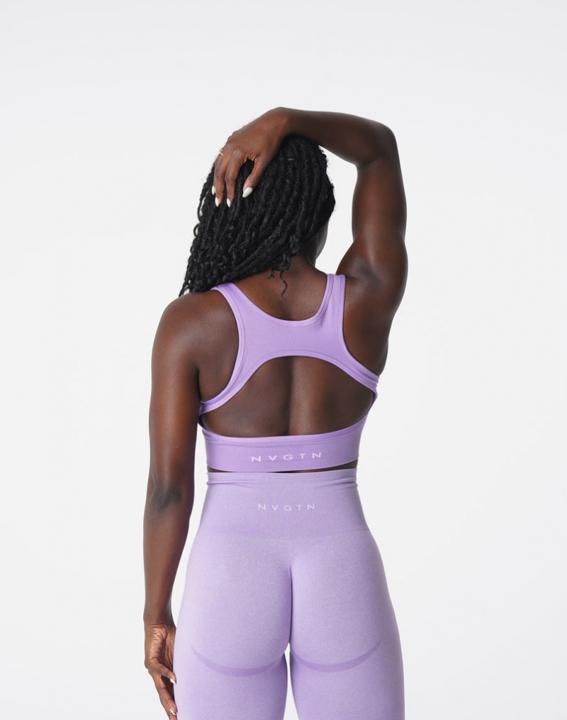 Women's NVGTN Eclipse Seamless Sports Bras Purple | IDSR-09215