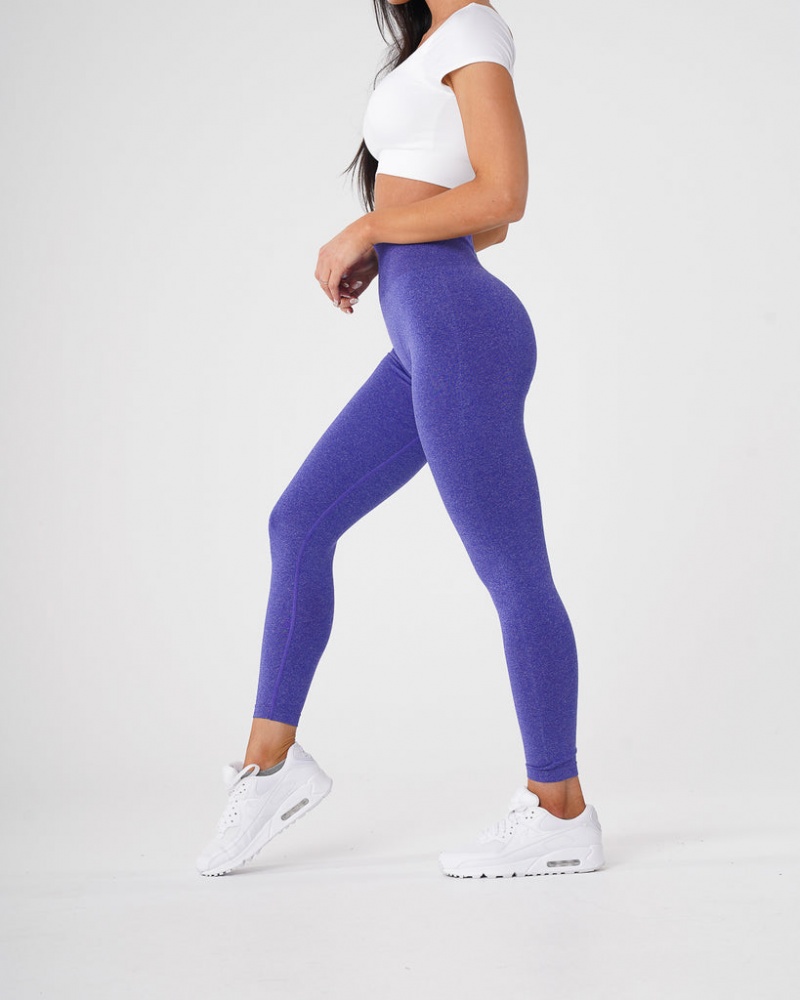 Women's NVGTN Electric Blue NV Seamless Leggings Blue | NOEW-80941