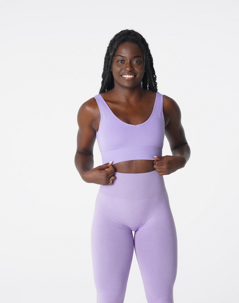 Women's NVGTN Elevate Seamless Sports Bras Purple | XWVJ-03576