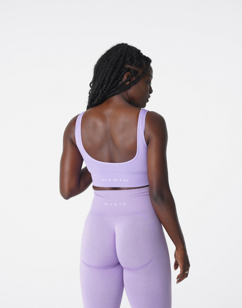 Women\'s NVGTN Elevate Seamless Sports Bras Purple | XWVJ-03576