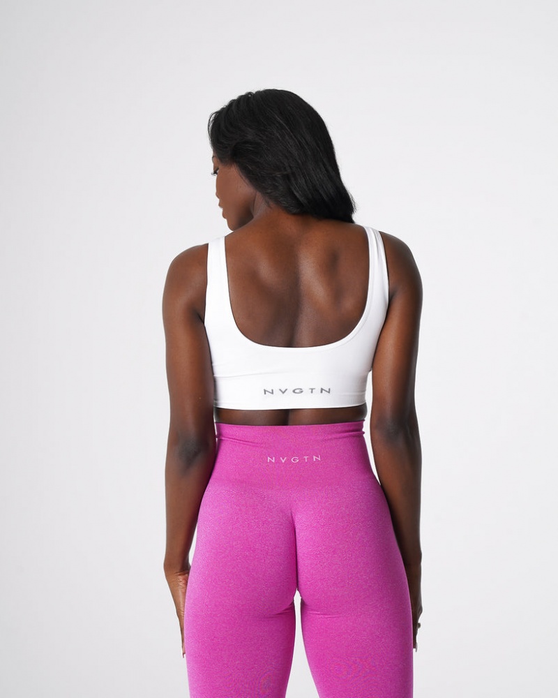 Women's NVGTN Elevate Seamless Sports Bras White | PWHD-52809