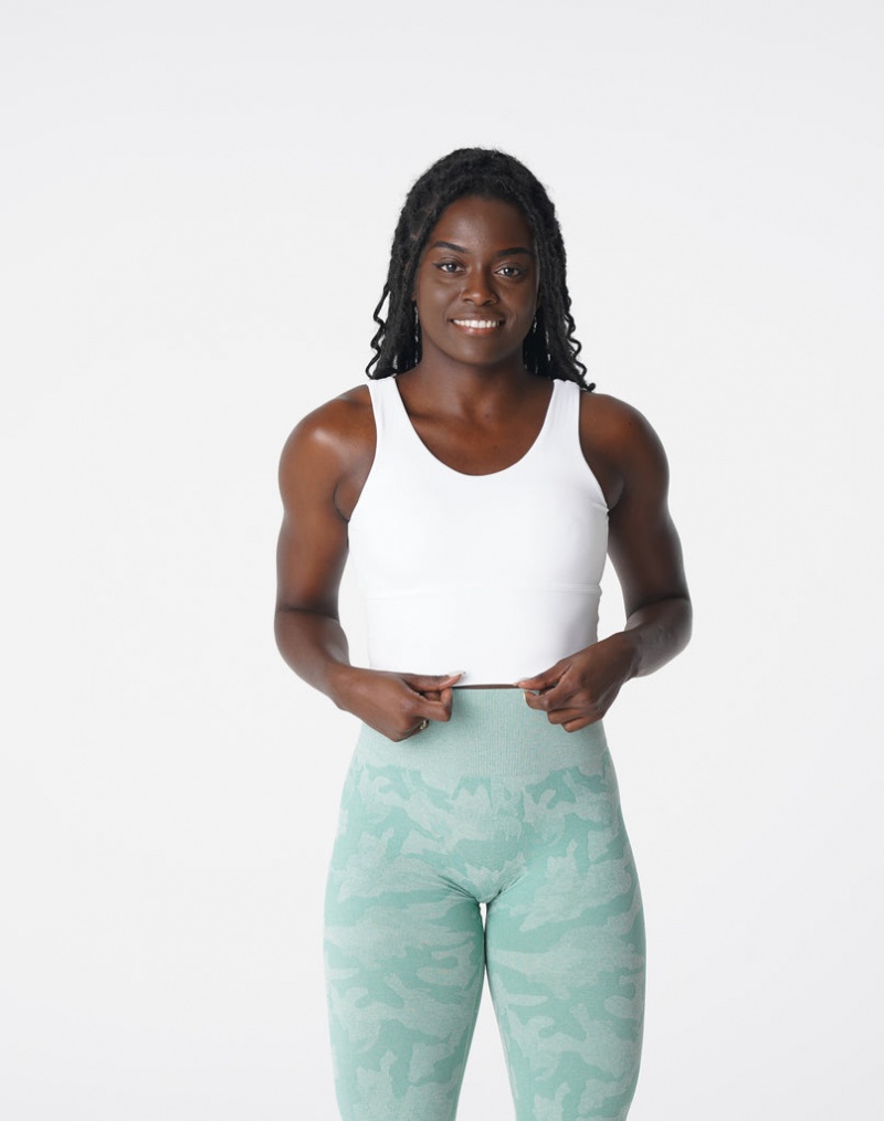 Women's NVGTN Essence Sports Bras White | DNHF-51987