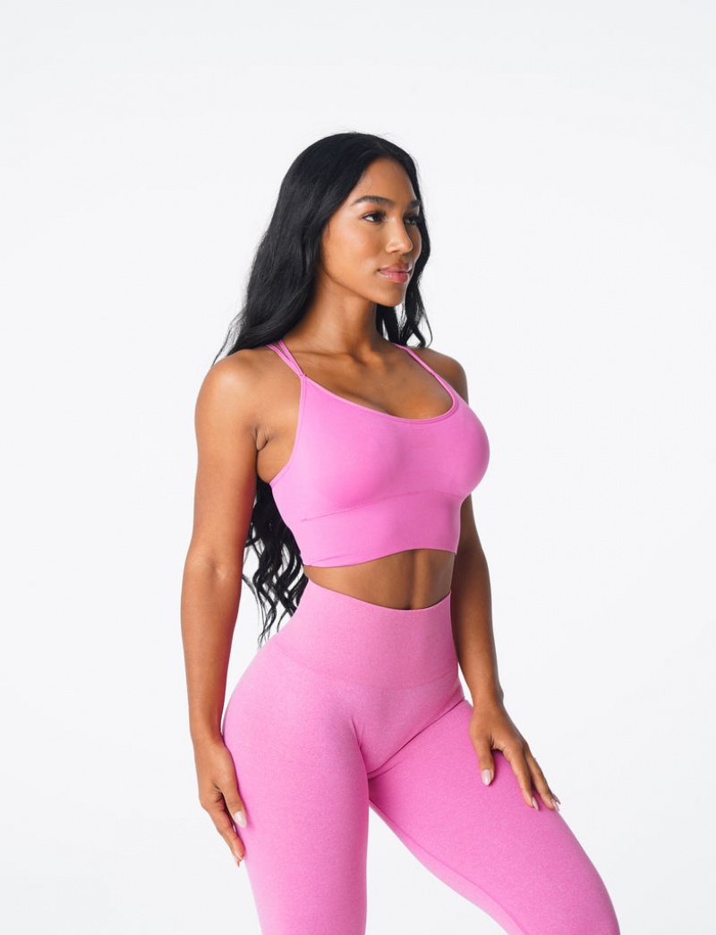 Women's NVGTN Flourish Seamless Sports Bras Pink | FKTO-53870