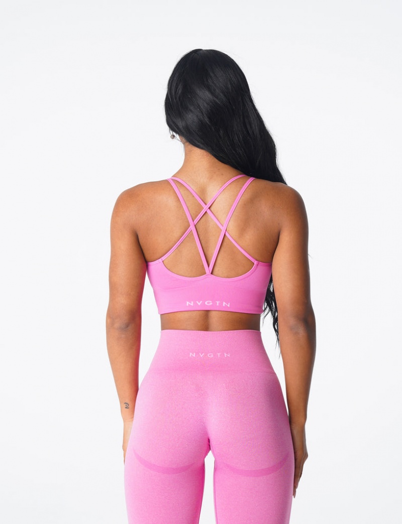 Women's NVGTN Flourish Seamless Sports Bras Pink | FKTO-53870