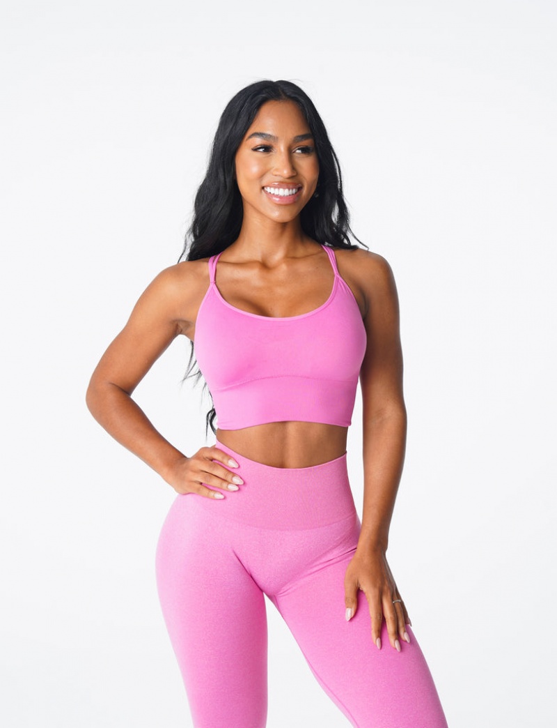 Women\'s NVGTN Flourish Seamless Sports Bras Pink | FKTO-53870