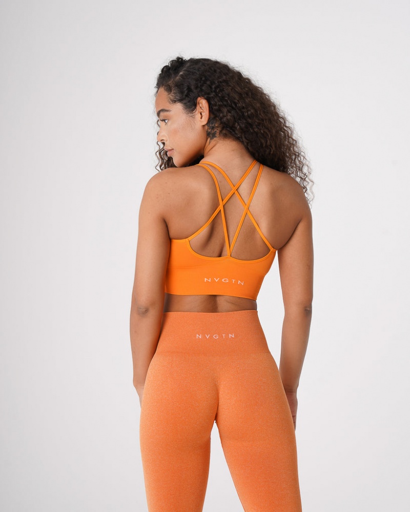 Women's NVGTN Flourish Seamless Sports Bras Orange | EBYZ-30218