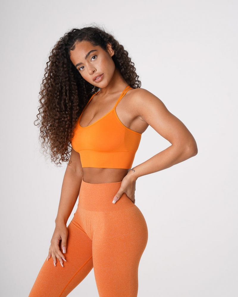 Women's NVGTN Flourish Seamless Sports Bras Orange | EBYZ-30218