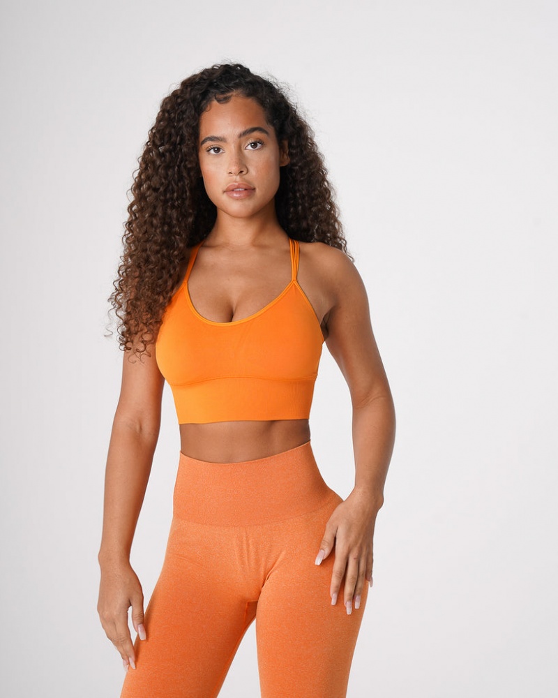 Women's NVGTN Flourish Seamless Sports Bras Orange | EBYZ-30218