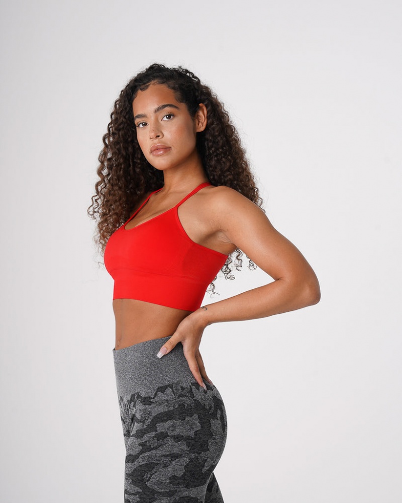 Women's NVGTN Flourish Seamless Sports Bras Deep Red | JYBN-45019