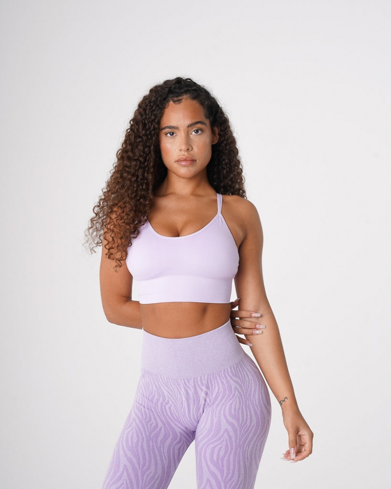 Women's NVGTN Flourish Seamless Sports Bras Lavender | YHDC-59617