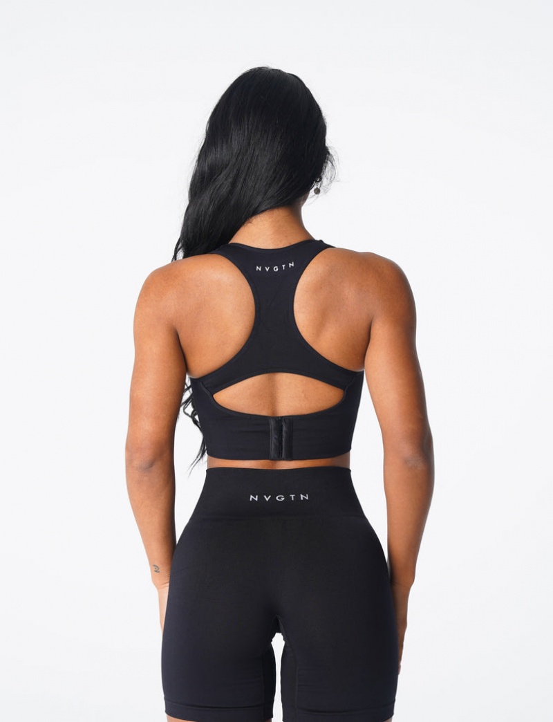 Women's NVGTN Ignite Seamless Sports Bras Black | KCHS-53746