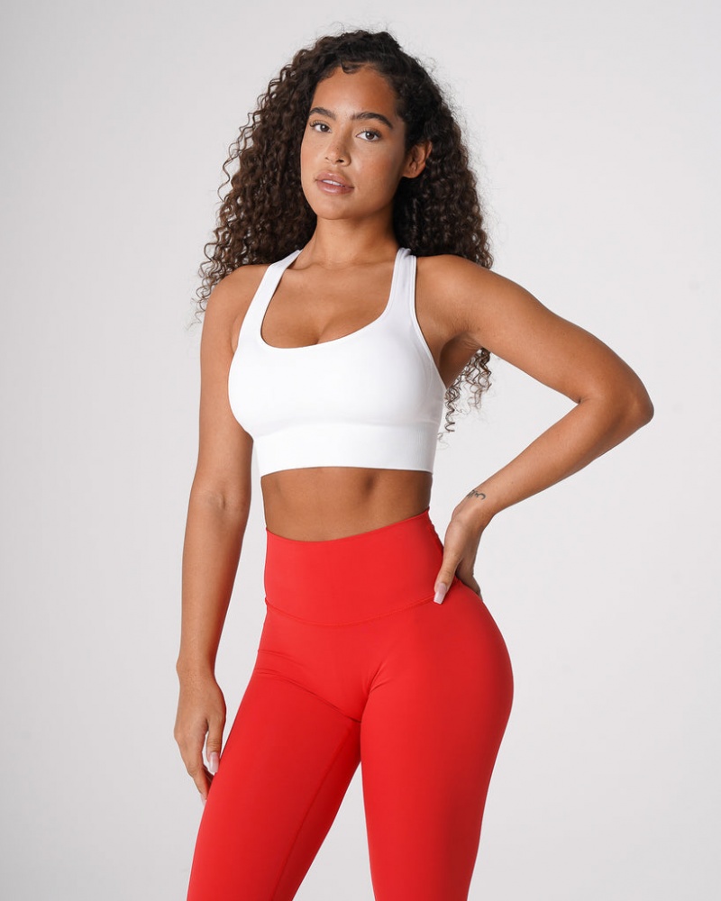 Women's NVGTN Ignite Seamless Sports Bras White | SLWP-80972