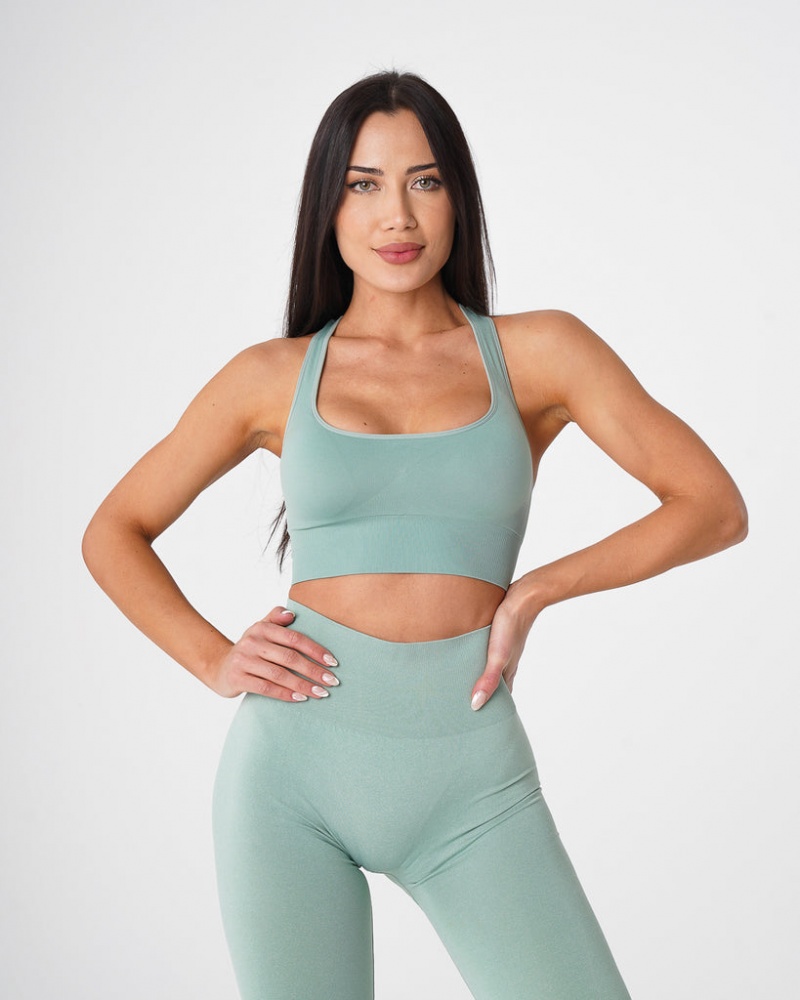 Women's NVGTN Ignite Seamless Sports Bras Olive Green | TKEC-18067