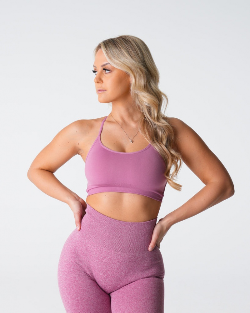 Women's NVGTN Invincible Seamless Sports Bras Pink | KLJW-94280