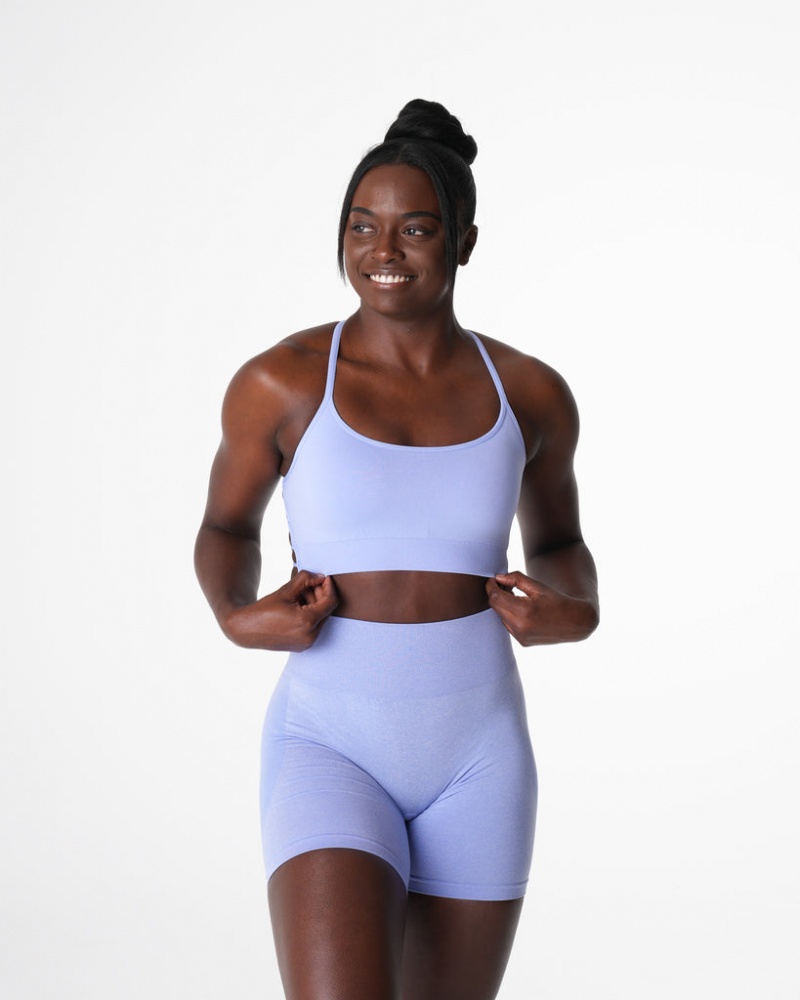 Women's NVGTN Invincible Seamless Sports Bras Blue | LVXK-07416